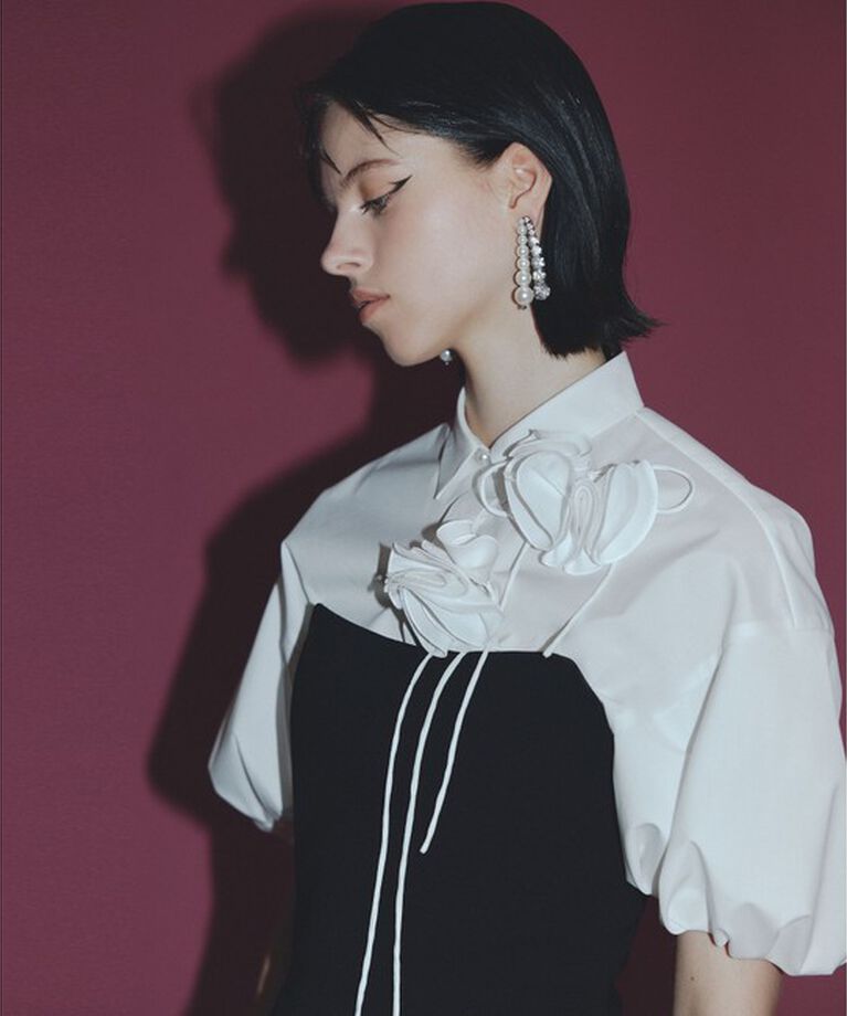LOULOU WILLOUGHBY「【LOULOU WILLOUGHBY】コサージュシャツ」|シャツ・ブラウス|ホワイト