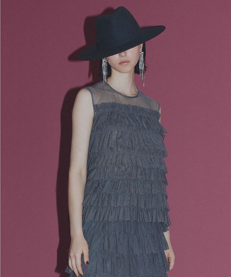 LOULOU WILLOUGHBY「【LOULOU WILLOUGHBY】チュールブラウス」|シャツ・ブラウス|グレー