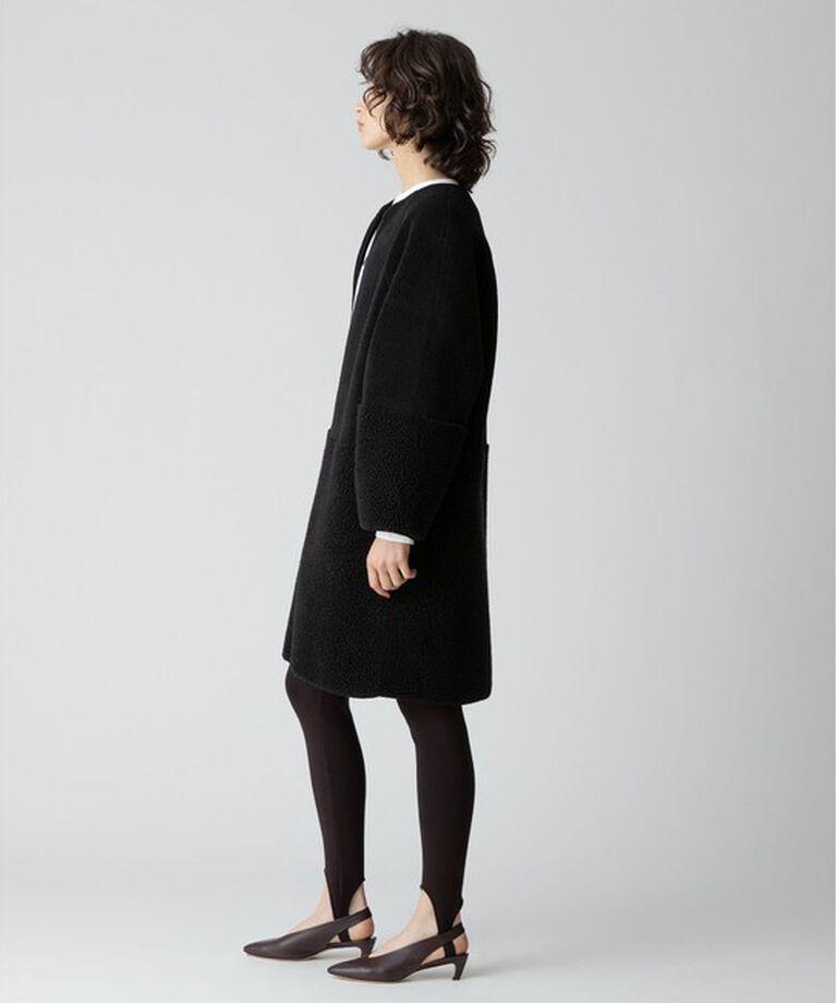 allureville「リバーシブルボアコート」|ノーカラーコート|