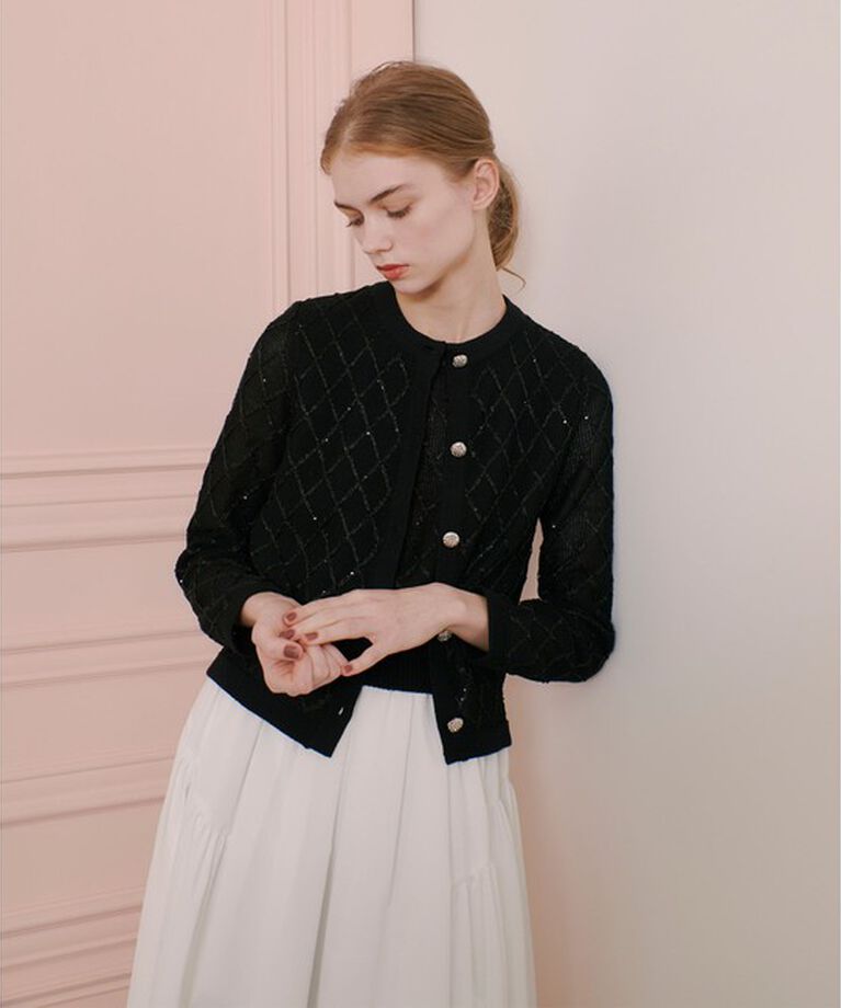 LOULOU WILLOUGHBY「【LOULOU WILLOUGHBY】シークインエンブロイダリープルオーバー」|ニット・セーター|