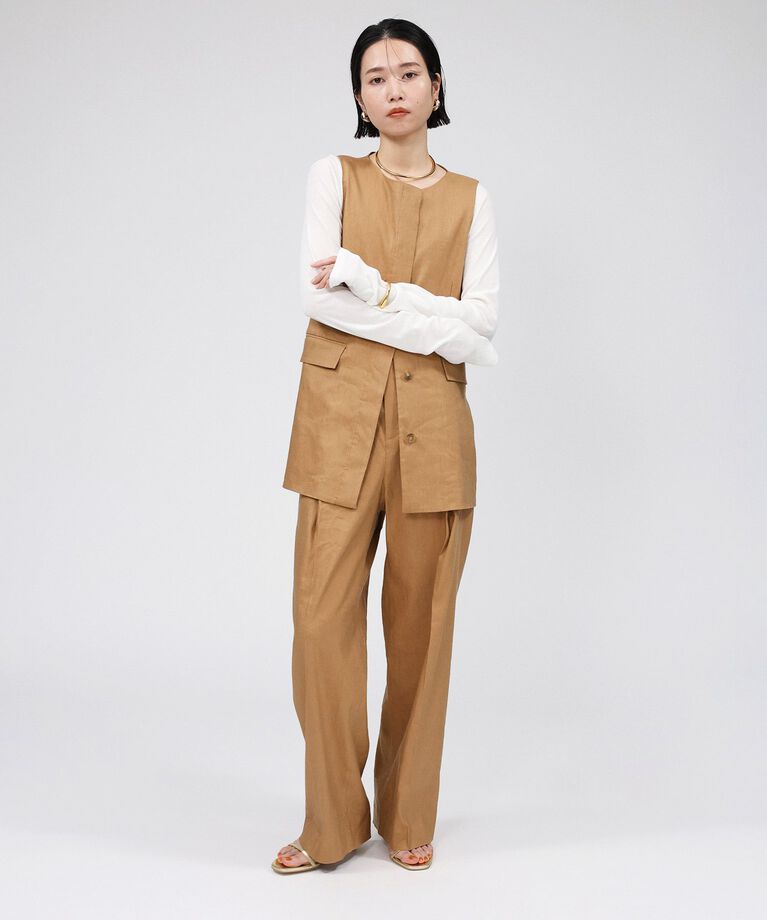 BABYLONE「リネンレーヨンストレッチワイドパンツ」|その他|