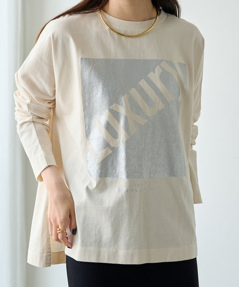  「【ふわもこ】WEB限定カラーあり / LUXURYプリントロンT」|Tシャツ・カットソー|アイボリー