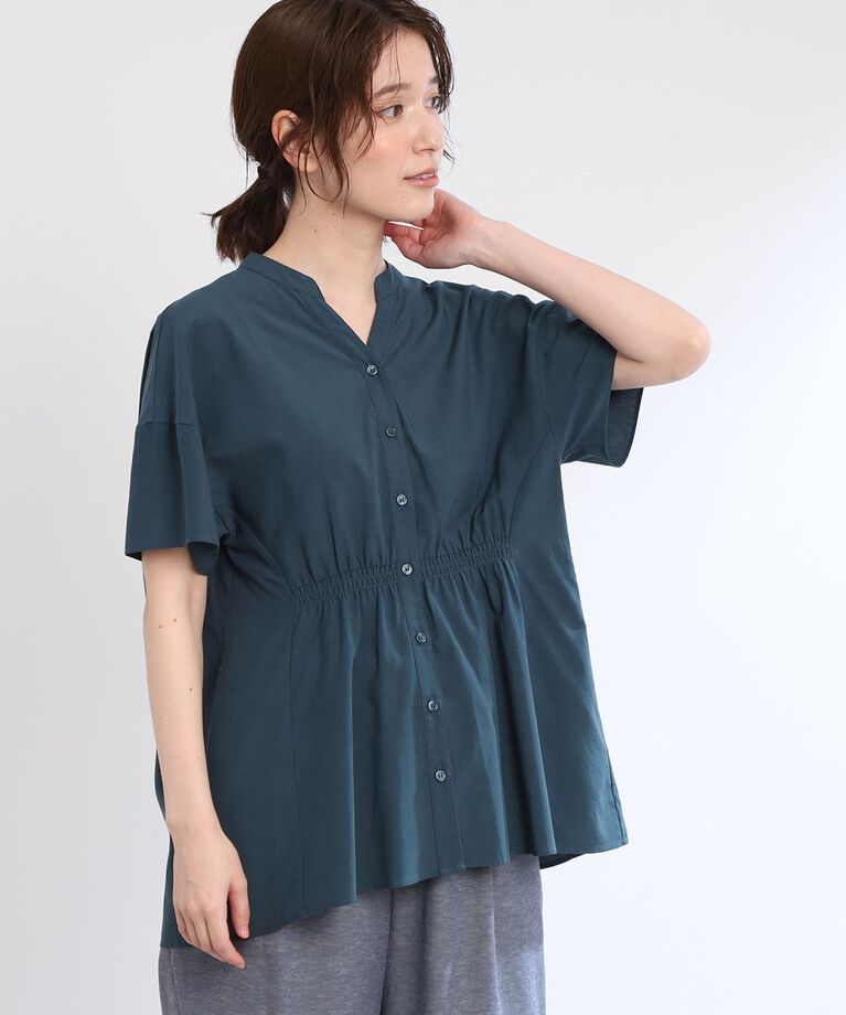 Reflect「【E‐QUALITY／手洗い可】スキッパーブラウス」|シャツ・ブラウス|ブルーグリーン(09