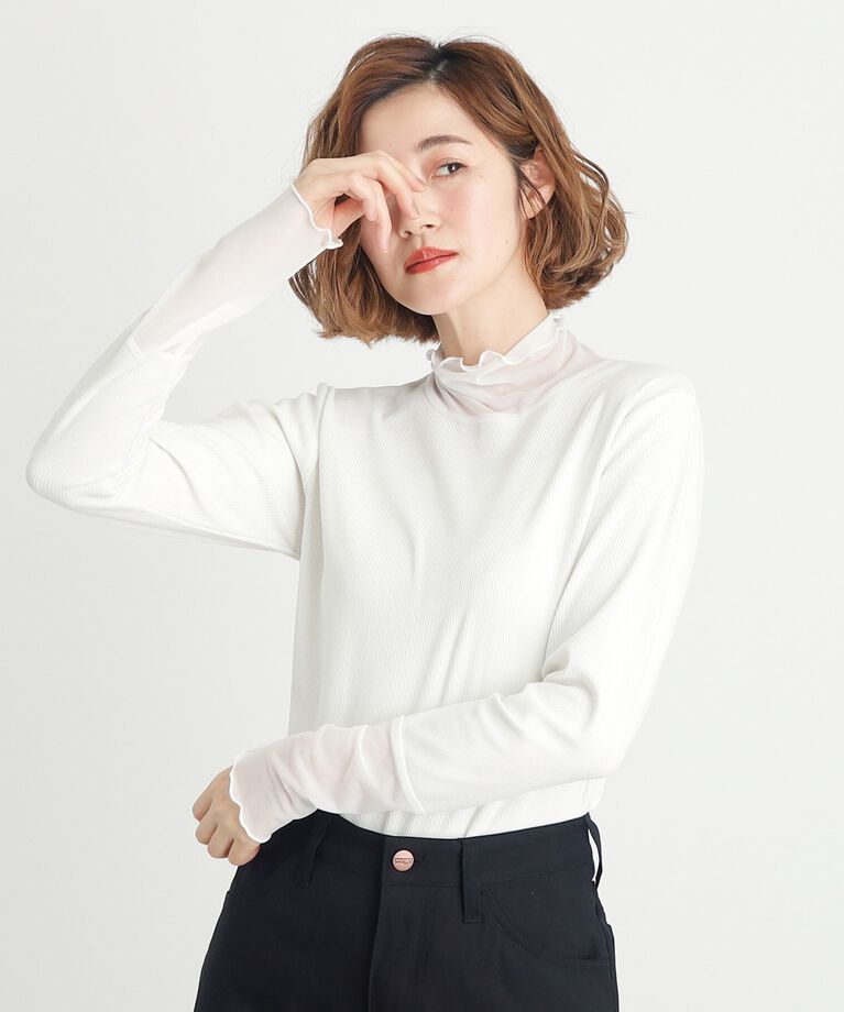 grove「シアー切替ハイネックプルオーバー」|Tシャツ・カットソー|