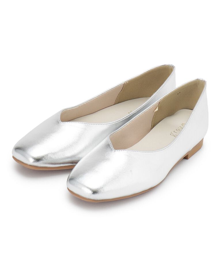 grove「【人間工学】つつまれフィットスクエアトゥフラットパンプス【入卒対応可】」|その他|シルバー(006)