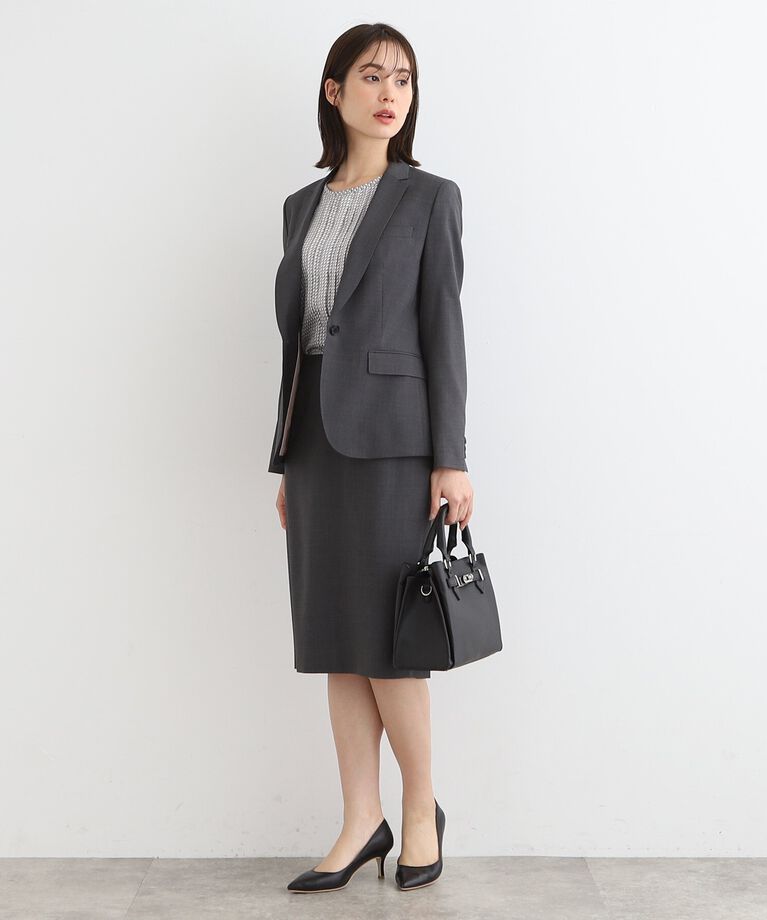 INDIVI「【日本製／インポート素材】スプリングウール混ストレートスカート」|スーツ|