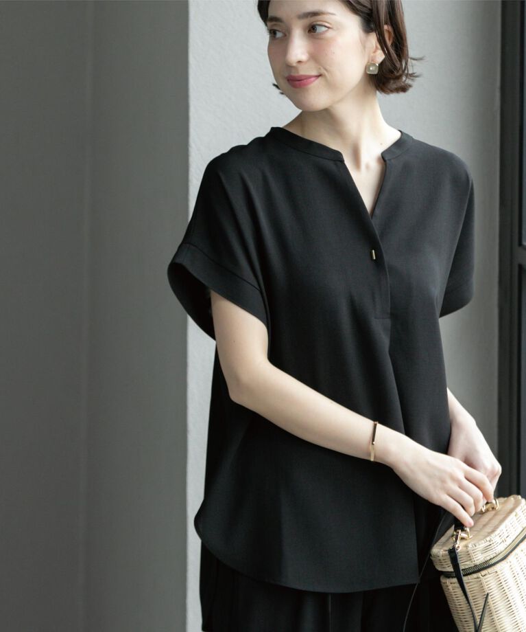 OPAQUE.CLIP「《7color/SS-LLsize》ストレッチスキッパーブラウス/セットアップ対応【洗濯機洗い可/防」|シャツ・ブラウス|