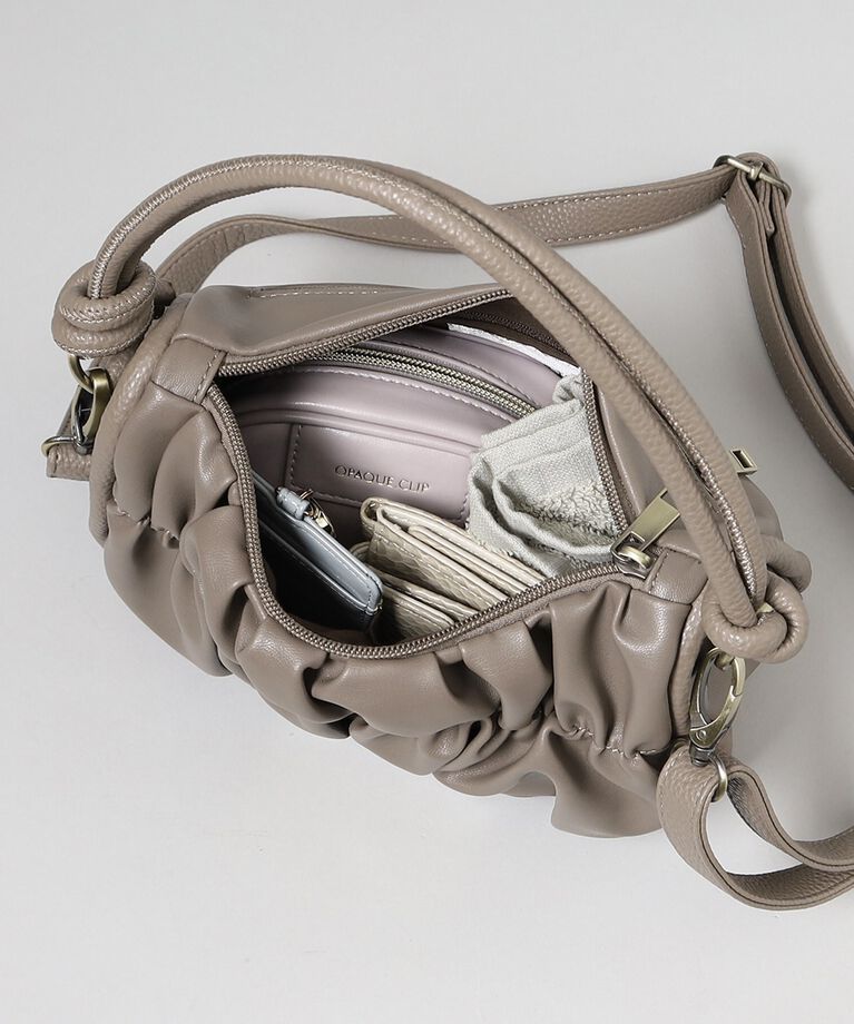 THE SHOP TK「【＠BAILA掲載】ギャザープレートFレザーBAG」|ハンドバッグ|