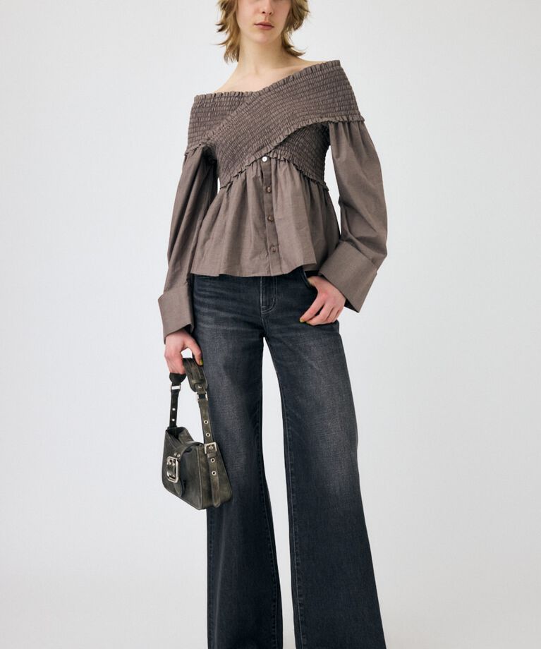 MOUSSY「W WAIST WIDE LEG STRAIGHT」|デニム|