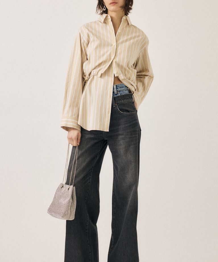MOUSSY「W WAIST WIDE LEG STRAIGHT」|デニム|