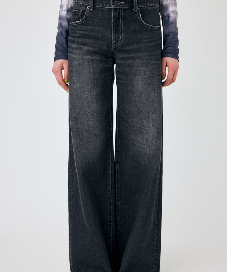 MOUSSY「W WAIST WIDE LEG STRAIGHT」|デニム|