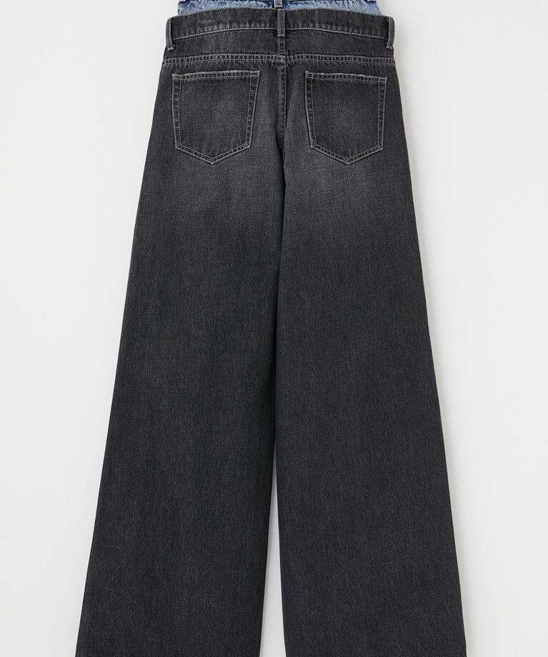MOUSSY「W WAIST WIDE LEG STRAIGHT」|デニム|