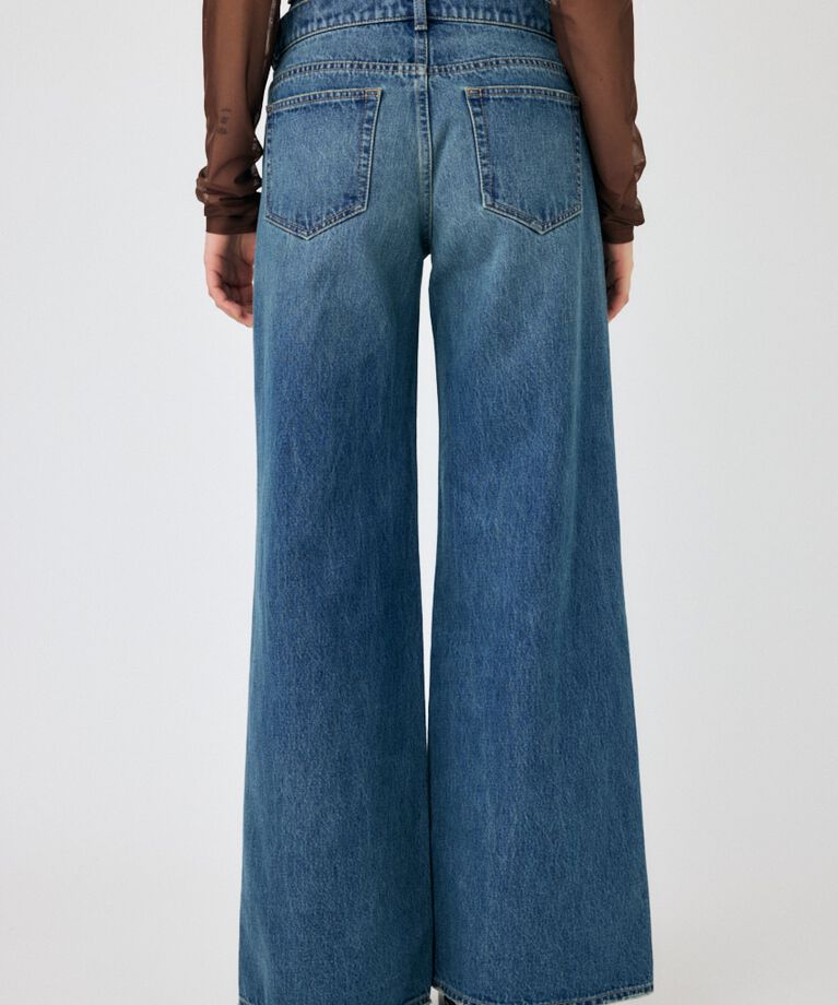 MOUSSY「W WAIST WIDE LEG STRAIGHT」|デニム|