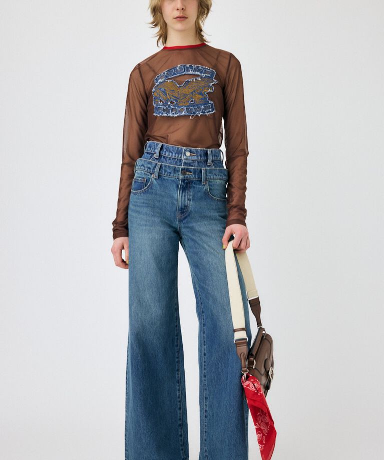 MOUSSY「W WAIST WIDE LEG STRAIGHT」|デニム|