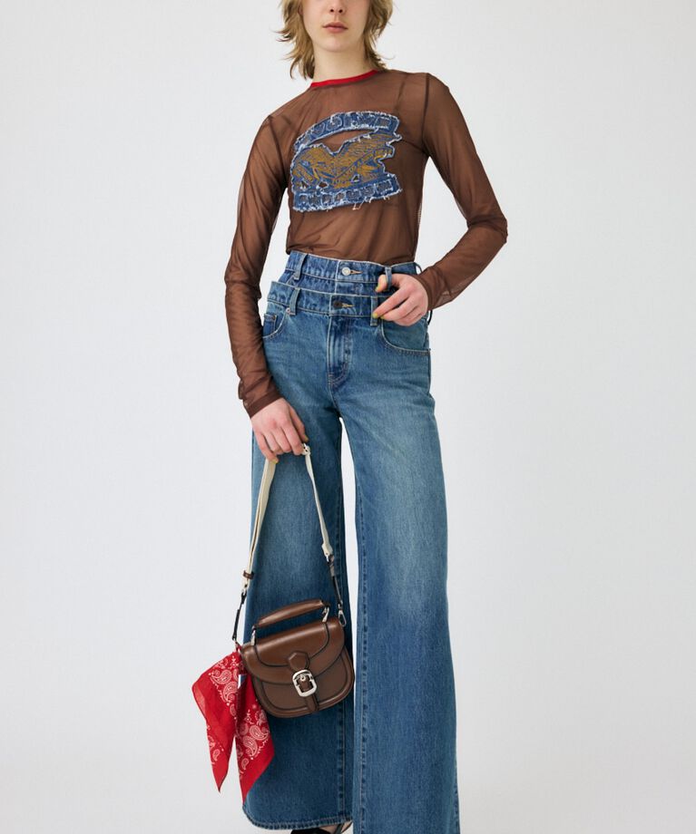 MOUSSY「W WAIST WIDE LEG STRAIGHT」|デニム|