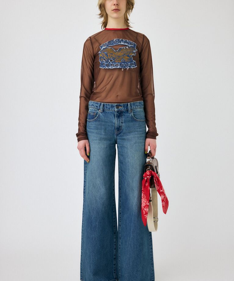 MOUSSY「W WAIST WIDE LEG STRAIGHT」|デニム|