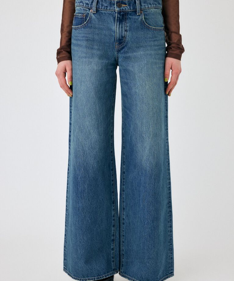 MOUSSY「W WAIST WIDE LEG STRAIGHT」|デニム|
