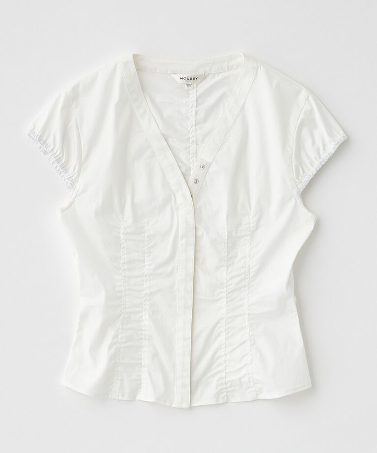 MOUSSY「CAPSLEEVE BUTTON シャツ」|シャツ・ブラウス|