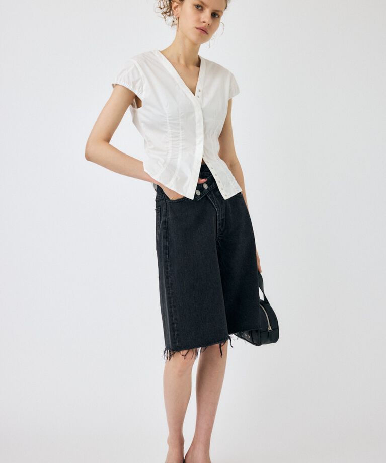 MOUSSY「CAPSLEEVE BUTTON シャツ」|シャツ・ブラウス|