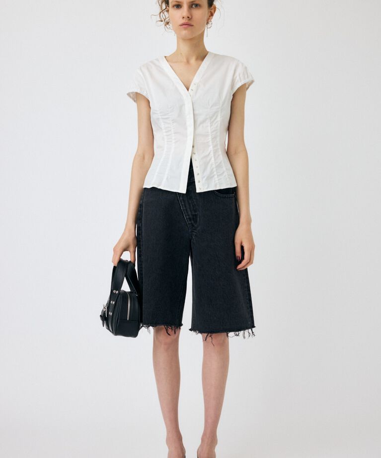 MOUSSY「CAPSLEEVE BUTTON シャツ」|シャツ・ブラウス|