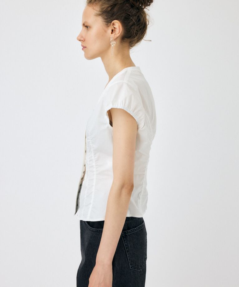 MOUSSY「CAPSLEEVE BUTTON シャツ」|シャツ・ブラウス|