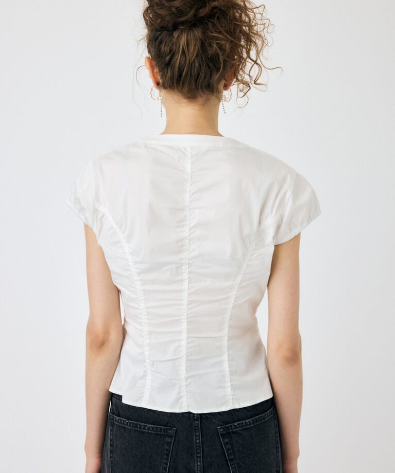 MOUSSY「CAPSLEEVE BUTTON シャツ」|シャツ・ブラウス|