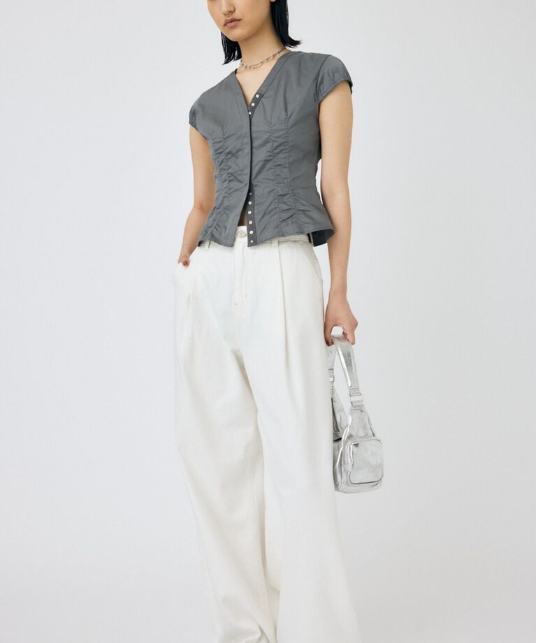 MOUSSY「CAPSLEEVE BUTTON シャツ」|シャツ・ブラウス|