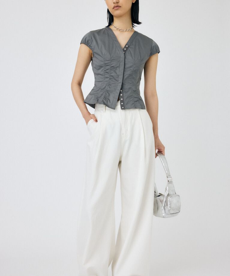MOUSSY「CAPSLEEVE BUTTON シャツ」|シャツ・ブラウス|