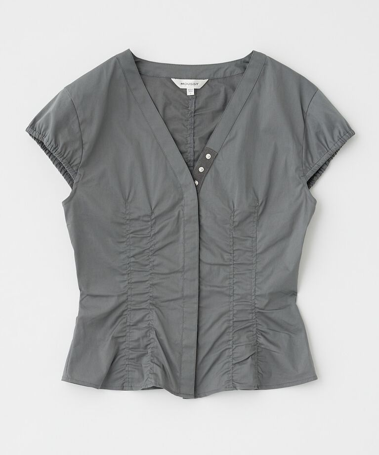MOUSSY「CAPSLEEVE BUTTON シャツ」|シャツ・ブラウス|