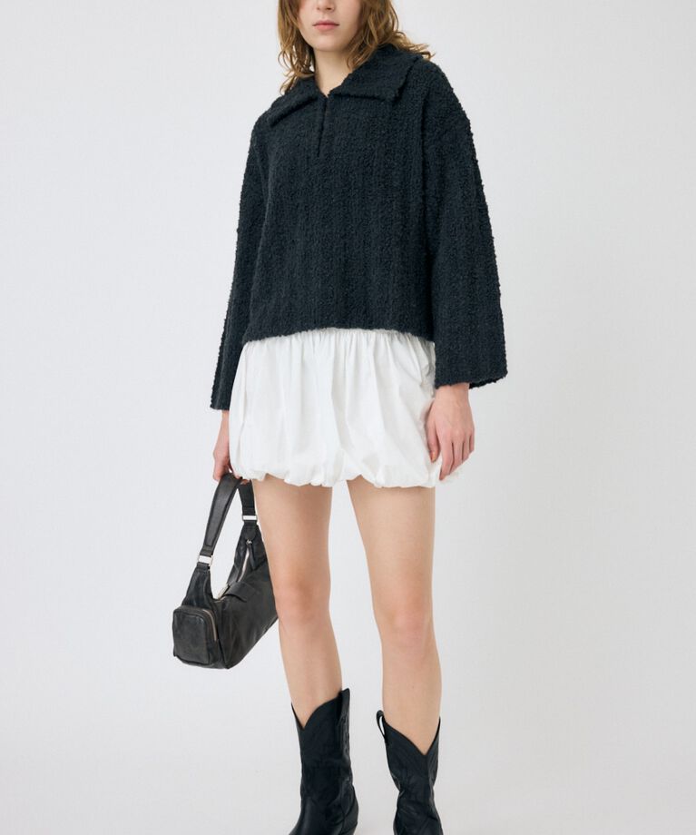 MOUSSY「OPEN COLLAR ニット」|ニット・セーター|