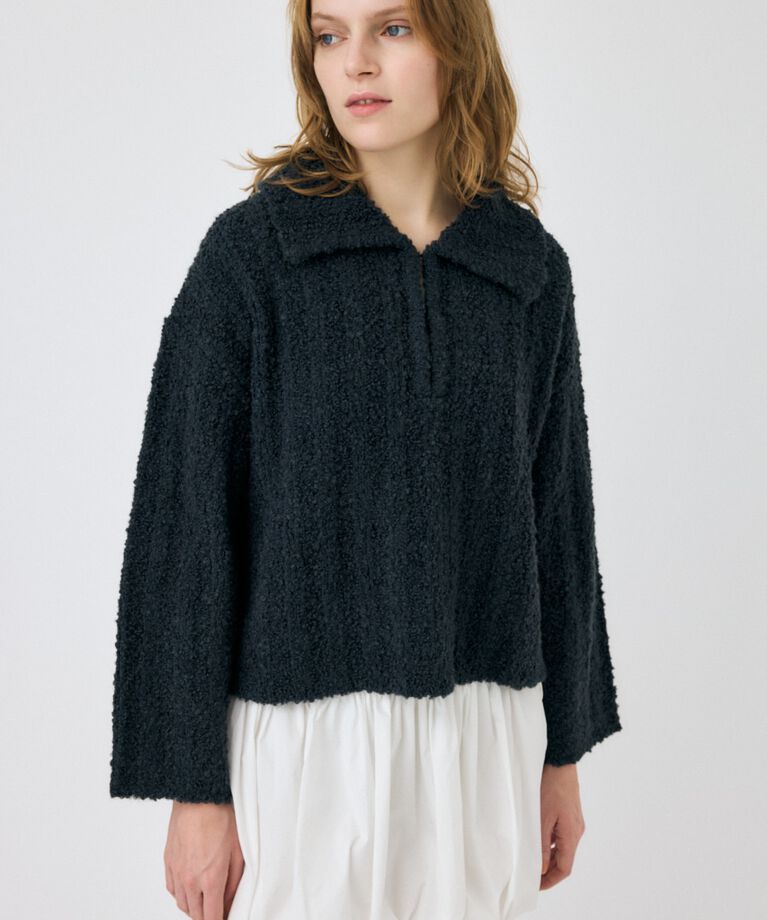 MOUSSY「OPEN COLLAR ニット」|ニット・セーター|