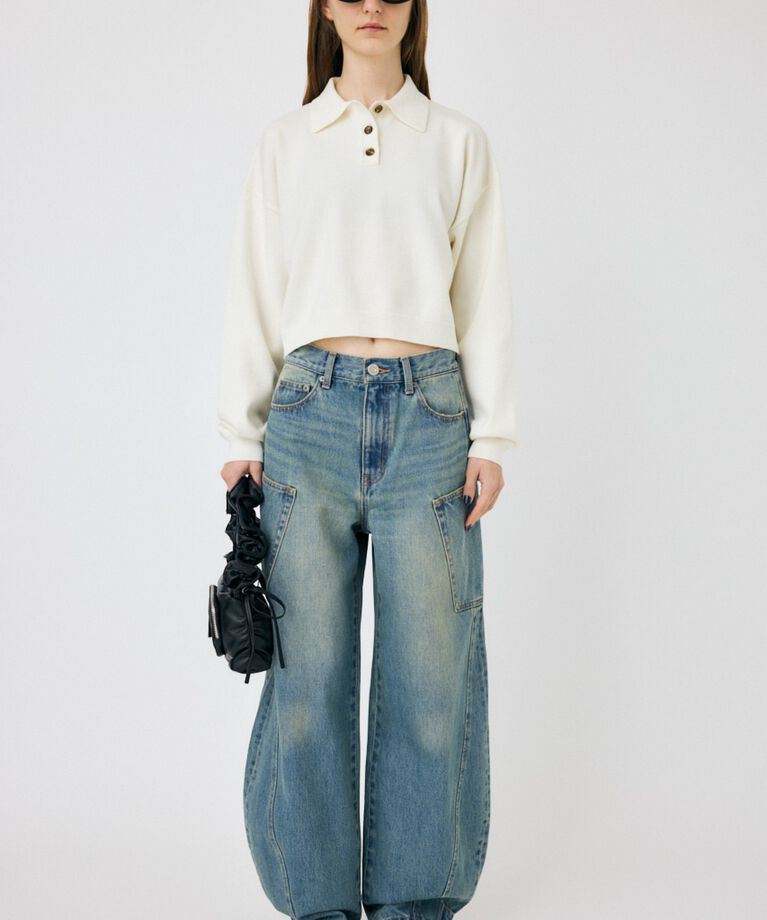 MOUSSY「BOXY KNIT ポロ」|ニット・セーター|