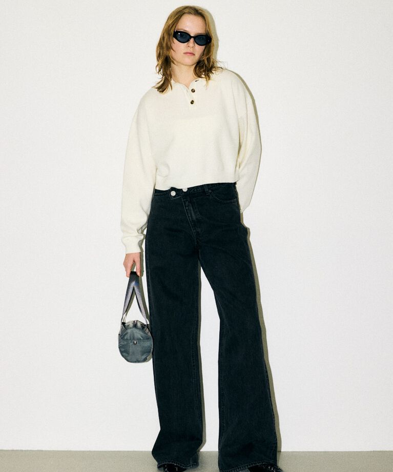 MOUSSY「BOXY KNIT ポロ」|ニット・セーター|