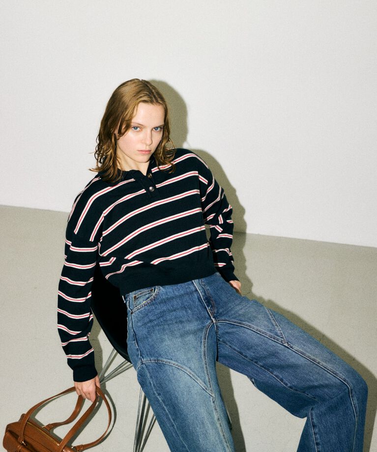 MOUSSY「BOXY KNIT ポロ」|ニット・セーター|