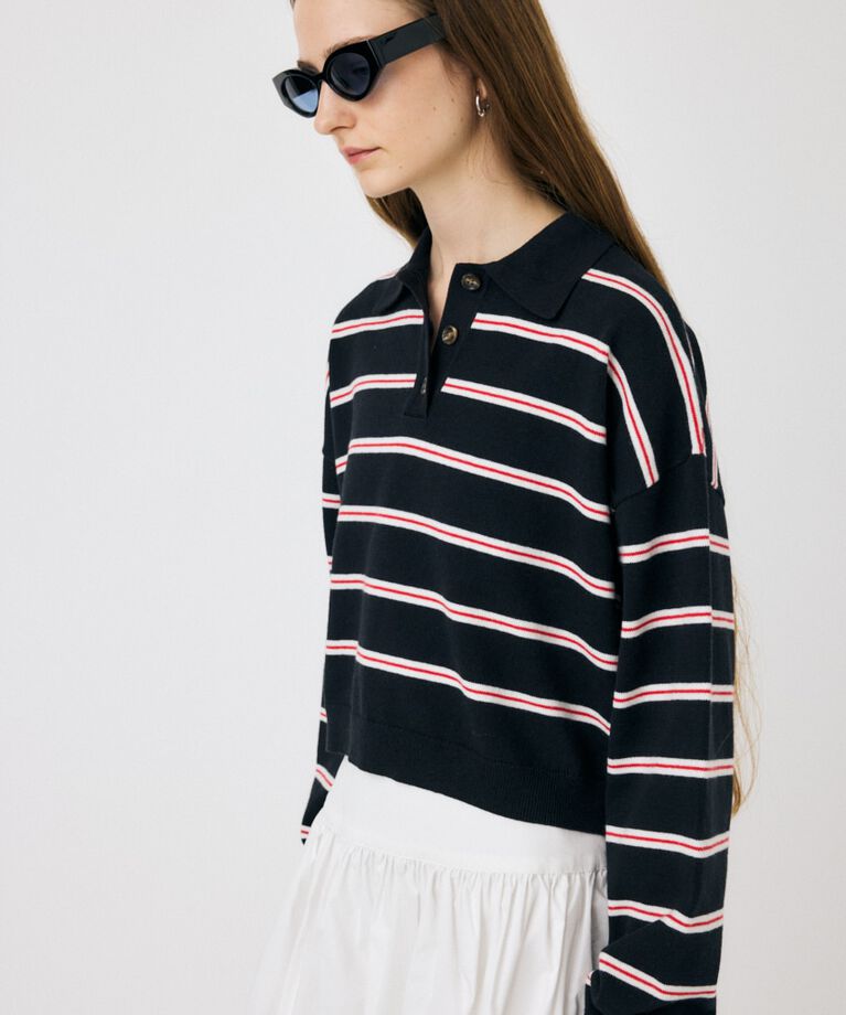 MOUSSY「BOXY KNIT ポロ」|ニット・セーター|