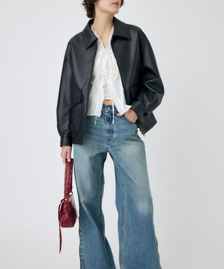 MOUSSY「SIDE ZIP バギー」|デニム|