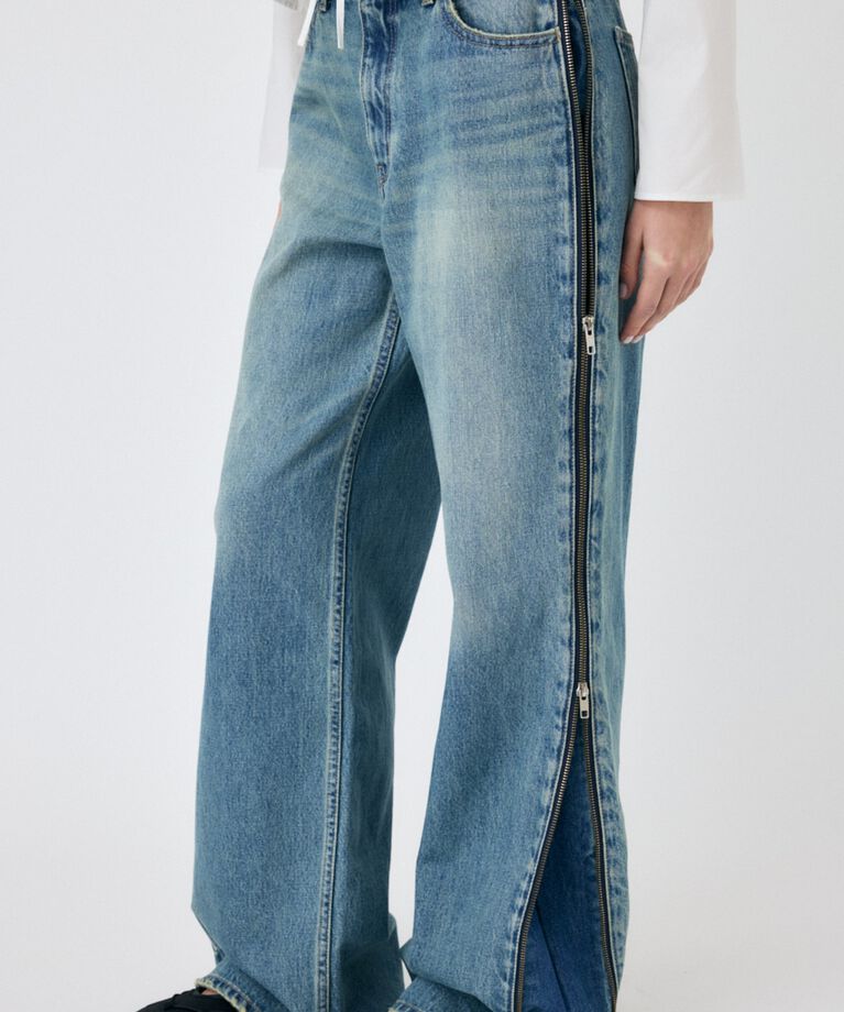 MOUSSY「SIDE ZIP バギー」|デニム|