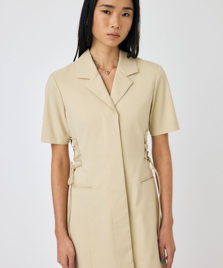 MOUSSY「LACE UP TAILORED ドレス」|ワンピース|L/BEG1