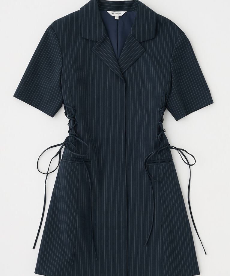 MOUSSY「LACE UP TAILORED ドレス」|ワンピース|柄NVY5