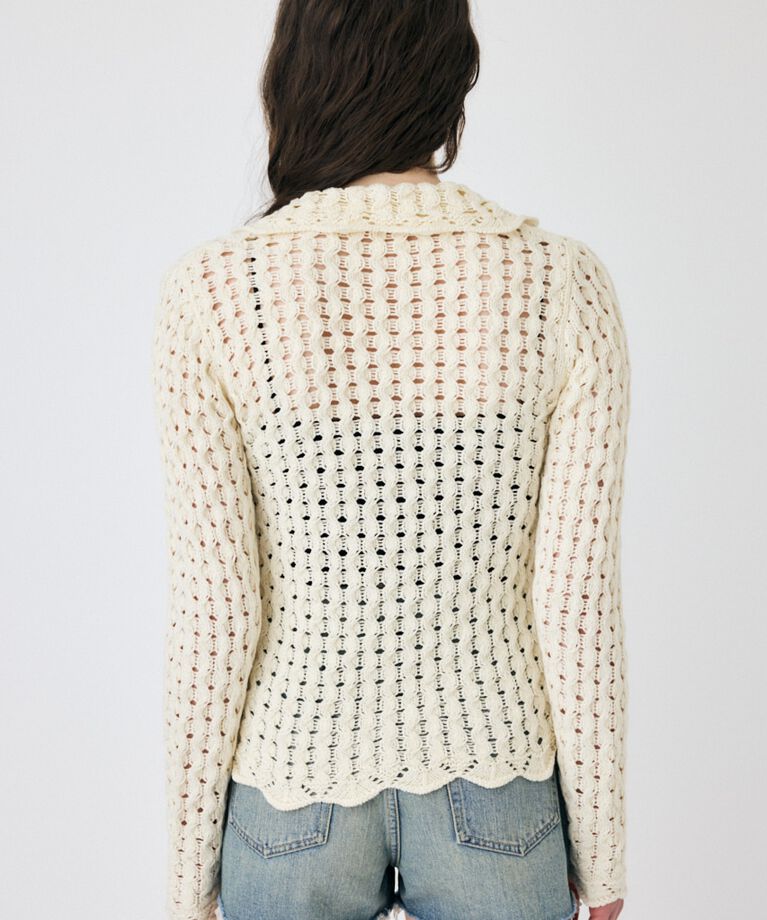 MOUSSY「OPENWORK ニットシャツ」|ニット・セーター|