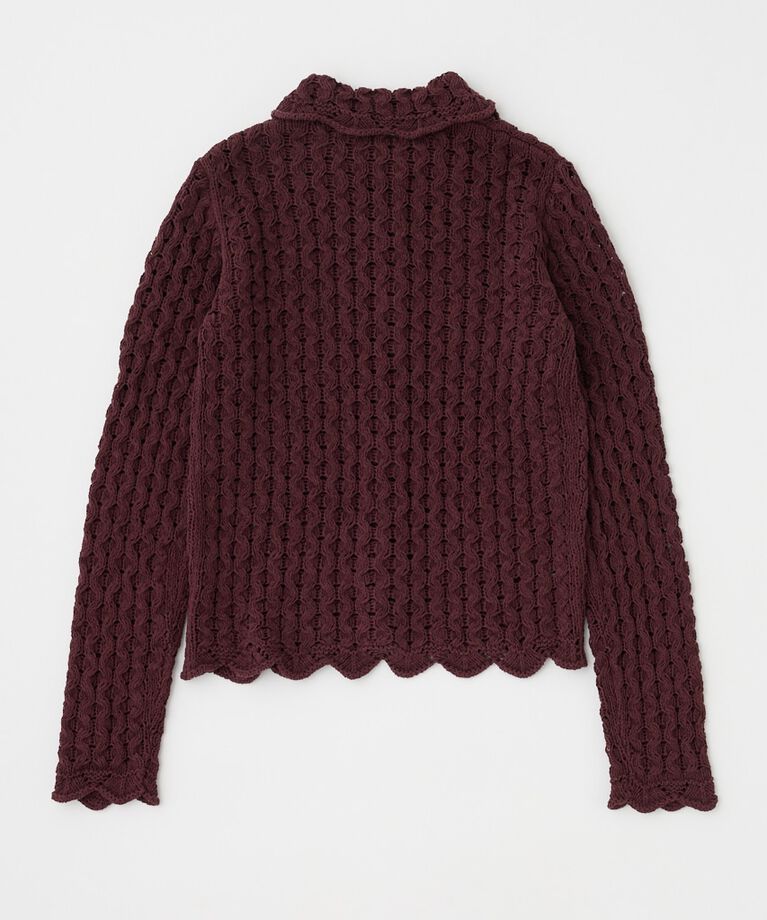 MOUSSY「OPENWORK ニットシャツ」|ニット・セーター|