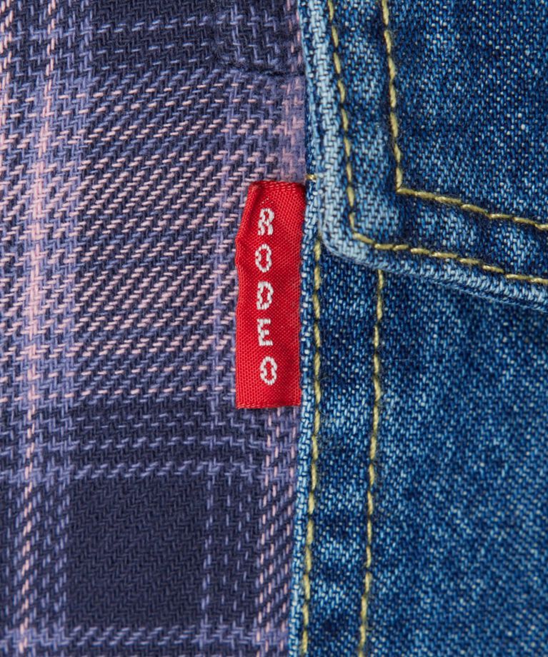 RODEO CROWNS「デニムドッキングチェックシャツ」|シャツ・ブラウス|