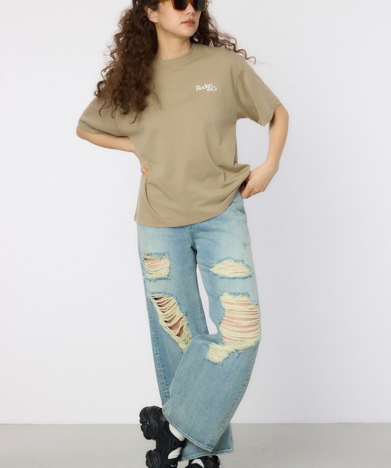 RODEO CROWNS「Flower Logo Embroidery Tシャツ」|Tシャツ・カットソー|