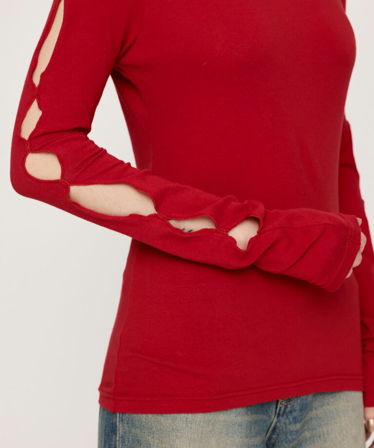 SLY「HOLE DESIGN CUT トップス」|Tシャツ・カットソー|