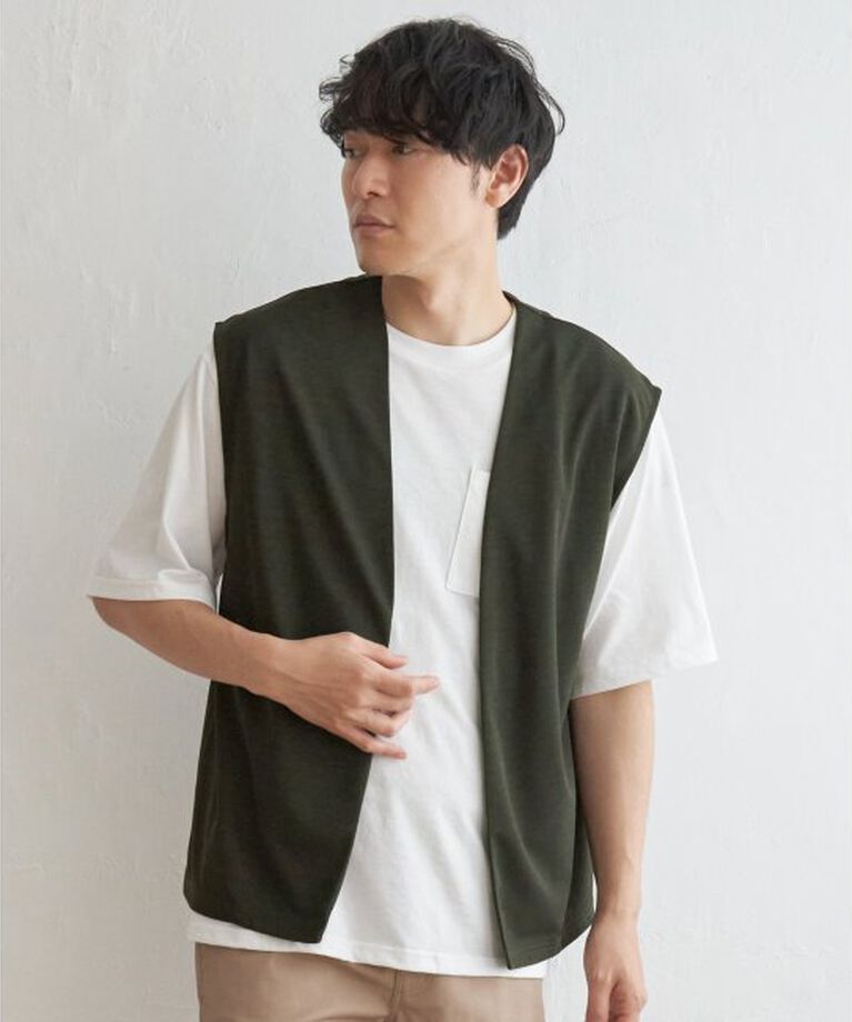 ikka「【2点セット】ジョーゼットジレインナーセット」|Tシャツ・カットソー|オリーブ
