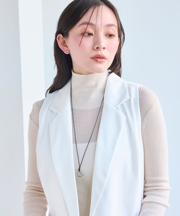 Phoebe「ワンストロークハートコードチョーカーネックレス」|ネックレス|