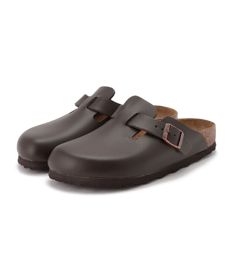 BIRKENSTOCK「【ビルケンシュトック】ボストン/ダークブラウン ナチュラルレザー/クロッグ レディース」|サンダル|ダークブラウン