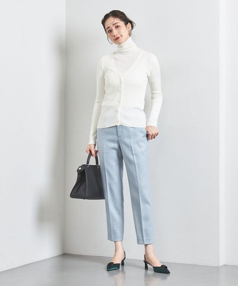 UNITED ARROWS「シルクリブ Vネック カーディガン」|カーディガン|