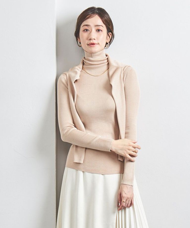 UNITED ARROWS「シルクリブ Vネック カーディガン」|カーディガン|