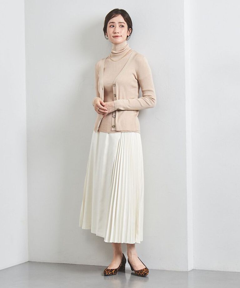 UNITED ARROWS「シルクリブ Vネック カーディガン」|カーディガン|